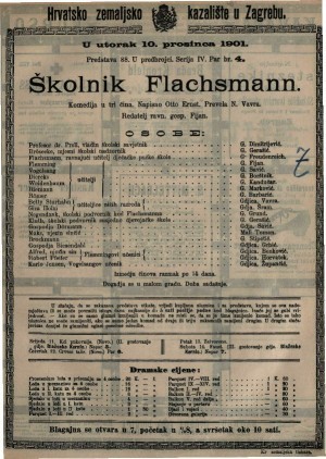 Školnik Flachsmann : komedija u tri čina / napisao Otto Ernst