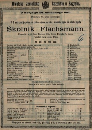 Školnik Flachsmann : komedija u tri čina / napisao Otto Ernst