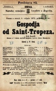 Gospodja od Saint-Tropeza : Drama u 5 činah / napisali Anicet - Bourgeois
