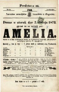 Amelia : Opera u 4 čina / od Ivana pl. Zajca po Schillerovoj tragediji "Die Rauber"