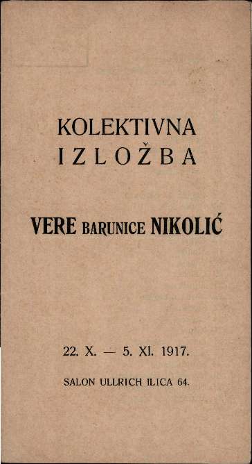 Kolektivna izložba Vere barunice Nikolić