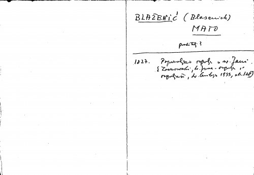 Blaženić (Blasenich) Mato : graditelj?