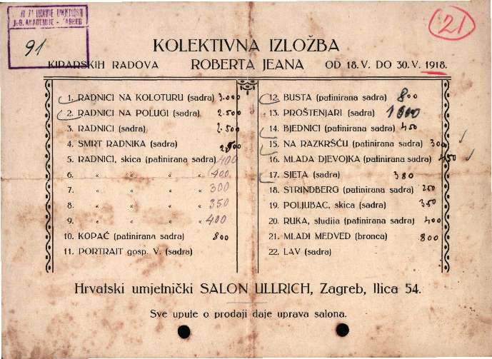 Kolektivna izložba kiparskih radova Roberta Jeana