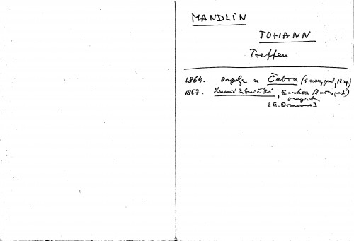 Mandlin Johann : Treffen