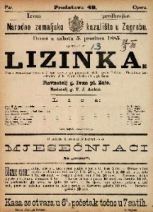 Lizinka : Vesela romantična opera u 3 čina / Glasba od I. pl. Zajca