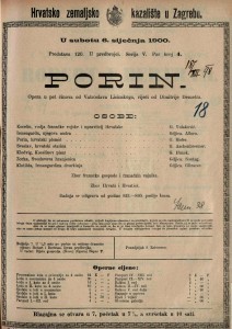 Porin : opera u pet činova / od Vatroslava Lisinskoga