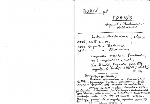 Bunić pl. Franjo : župnik u Bedenici i Križevcima