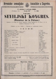 Seviljski kongres : opereta u tri čina / od Claude Terasse-a  =  Monsieur de la Palisse