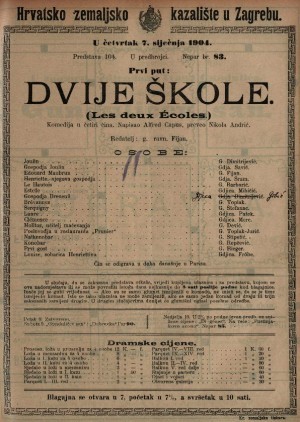 Dvije škole : komedija u četiri čina / napisao Alfred Capus