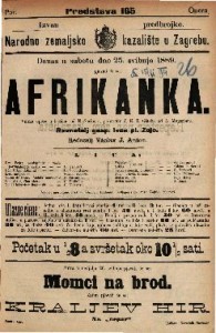 Afrikanka : Velika opera u 5 čina / Glasba od A. Meyerber-a
