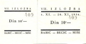 VII izložba Babić-Becić-Miše - ulaznica