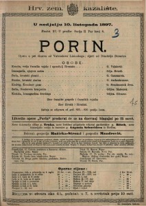 Porin : opera u pet činova / od Vatroslava Lisinskoga