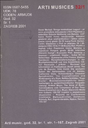 God. 32(2001), br. 1 / glavna i odgovorna urednica Vjera Katalinić
