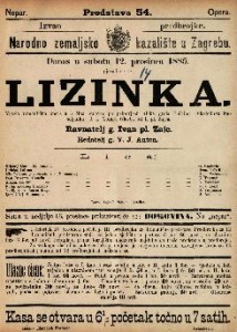 Lizinka : Vesela romantična opera u 3 čina / Glasba od I. pl. Zajca