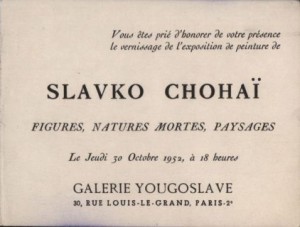 Slavko Chohai - figures, natures mortes, paysages