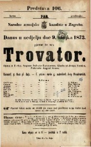 Trovator : Opera u 4 čina / Napisao Salvator Cammarano ; Glasba od Josipa Verdi-a