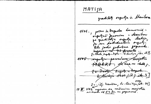 Matija : graditelj orgulja iz Maribora