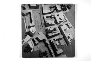 Neboder, Ilica 1a, Zagreb; projekt za natječaj : Fotografija makete, vizura 2