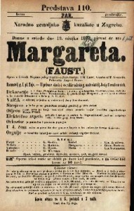 Margareta (Faust) : Opera u 5 činah / Napisao polag Goethe-a Julio Barbier i M. Carić ; Glasba od T. Gounoda