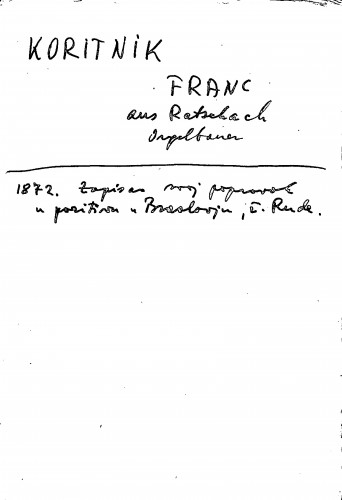 Koritnik Franc : aus Ratschach : Orgelbauer