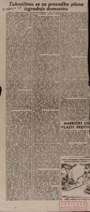 Takmičimo se za provedbu plana izgradnje domovine