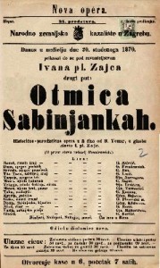 Otmica Sabinjankah : Historično-parodistična opera u 3 čina