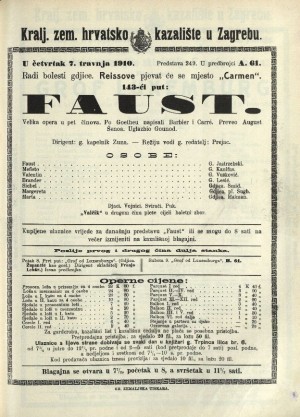 Faust : Velika opera u 5 činova
