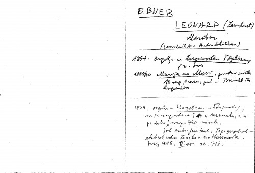 Ebner Leonard (Leonhart) : Maribor