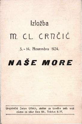 Izložba M. Cl. Crnčić: Naše More