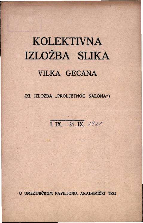 Kolektivna izložba slika Vilka Gecana (XI. izložba Proljetnog salona)