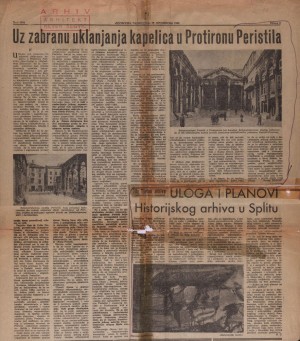 Uz zabranu uklanjanja kapelica u Protironu Peristila : Slobodna Dalmacija