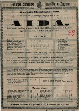 Aida : velika opera u četiri čina / od Verdi-a