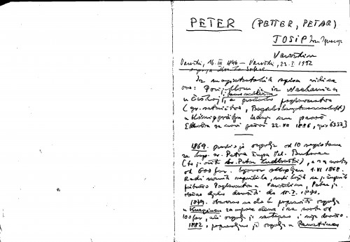 Peter (Petter, Petar) Josip : Varaždin