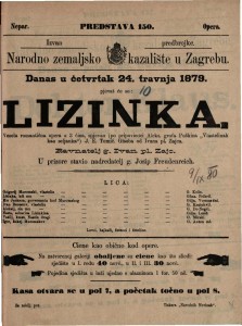 Lizinka : vesela romantična opera u 3 čina / glasba od Ivana pl. Zajca