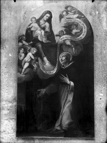 Samostan Gospe od Ružarija sestara dominikanki (Šibenik) : Gospa s Djetetom i svetim Hijacintom, ulje na platnu, poč. 17. st. (Giovanni Laudis)