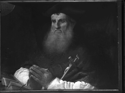 Samostan Uznesenja Marijina (sv. Ante) (Poljud, Split) : Portret biskupa Tome Nigera, ulje na dasci, 1527. (Lorenzo Lotto)