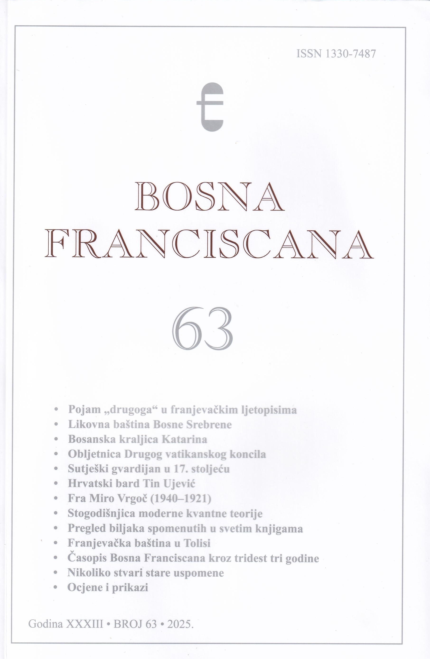 Bosna franciscana : časopis Franjevačke teologije Sarajevo