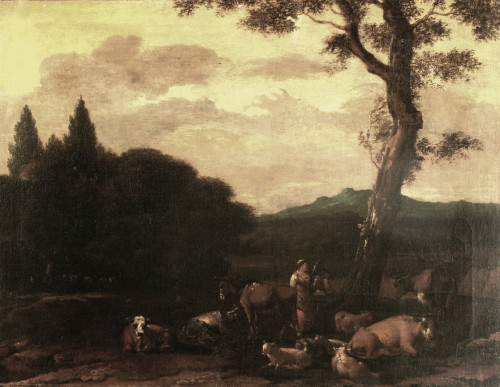 Krajolik s pastirima i stadom
