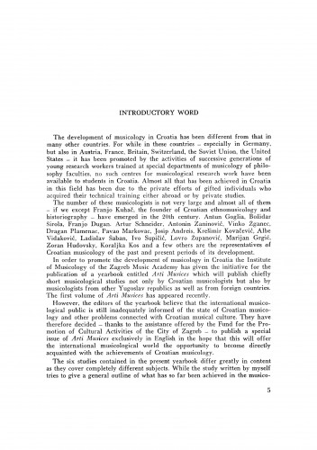 Introductory Word / Josip Andreis