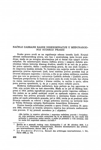 Načelo zabrane rasne diskriminacije u međunarodnoj sudskoj praksi : [diskusija] / V.Đ. Degan