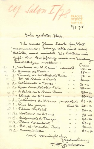 Pismo T. F. Šimona Antunu Ullrichu, Prag, 21.5.1915.