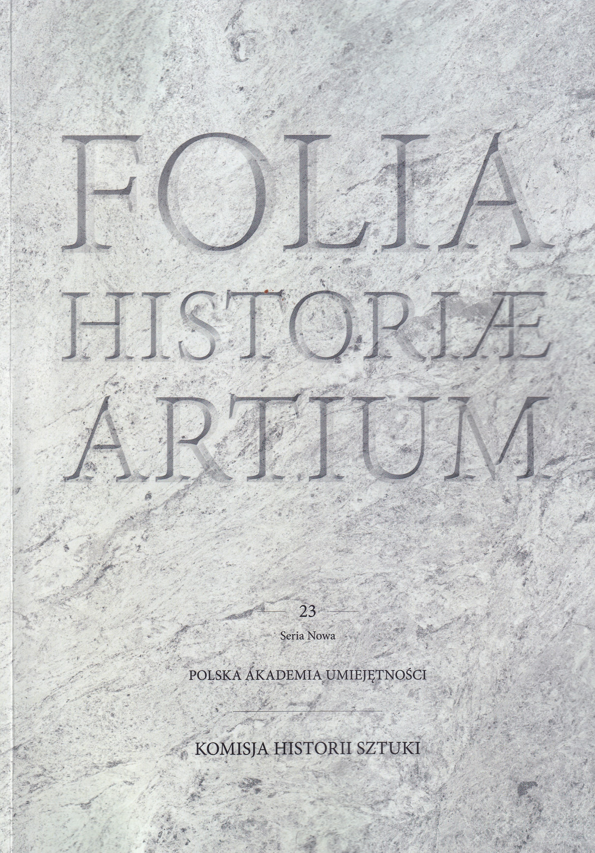 Folia historiae artium / Polska akademia umiejetnosci, Komisja historii sztuki