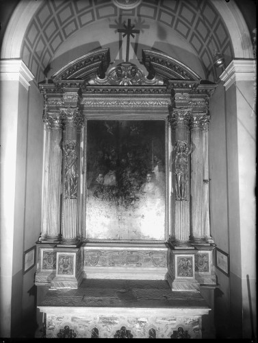 Crkva svete Katarine (sv. Dominika) (Split) : oltar Imena Isusova, pala Obrezanje Krista sa sv. Katarinom Aleksandrijskom i sv. Dominikom,1622. (Pietro Mera (?))