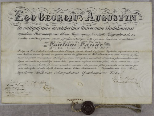 Tirocinijska diploma Pavla Panca ml.