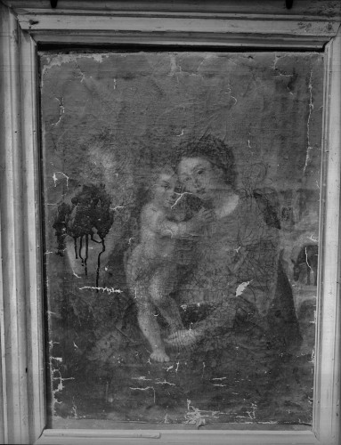 Franjevačka crkva Pohoda Blažene Djevice Marije (Prijevor, Dubrovnik) : Sveta Obitelj, ulje na platnu, 17. st.