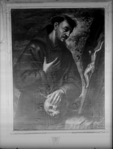 Katedrala Uznesenja Blažene Djevice Marije (sv. Dujma) (Split) : svetište, Sveti Franjo Asiški, ulje na platnu, oko 1635. (Matej Ponzoni Pončun)