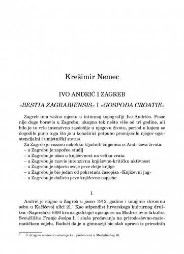 Ivo Andrić i Zagreb 