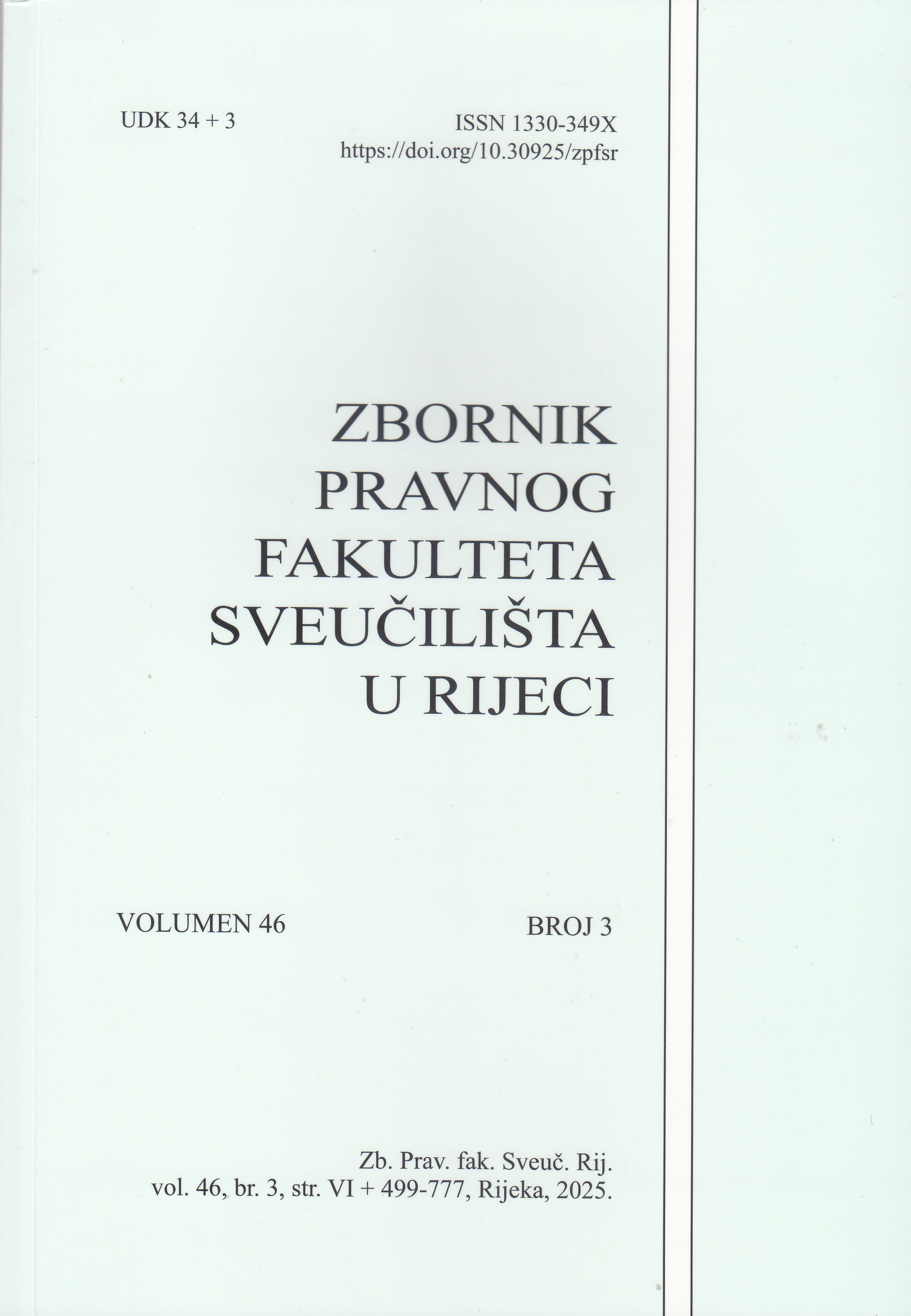 Zbornik Pravnog fakulteta Sveučilišta u Rijeci