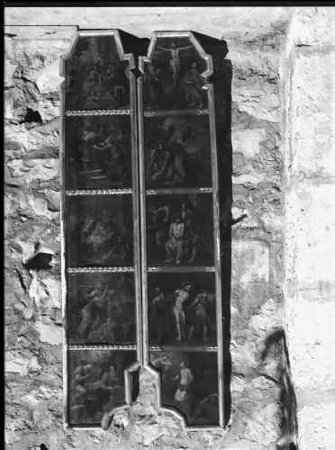 Crkva svete Katarine (sv. Dominika) (Split) : oltar svete Ane, Otajstva Presvetog Ružarija, ulja na platnu, poč. 17. st., detalj (Marcantonio Bassetti)