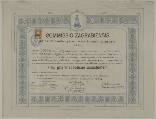 Tirocinijska diploma Stjepana Milčetića